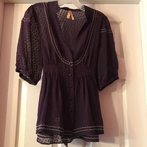 Anthropologie Maeve Purple Blouse Top Sz 6